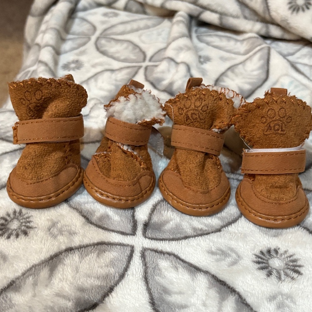 Cozy Brown Small Dog Shoes